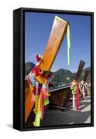 Garlands Decorating Long-Tail Boats, Koh Phi Phi, Krabi Province, Thailand, Southeast Asia, Asia-Stuart Black-Framed Stretched Canvas