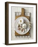 Garlic Bulbs and Cloves on a Plate-Stuart West-Framed Photographic Print