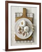 Garlic Bulbs and Cloves on a Plate-Stuart West-Framed Photographic Print