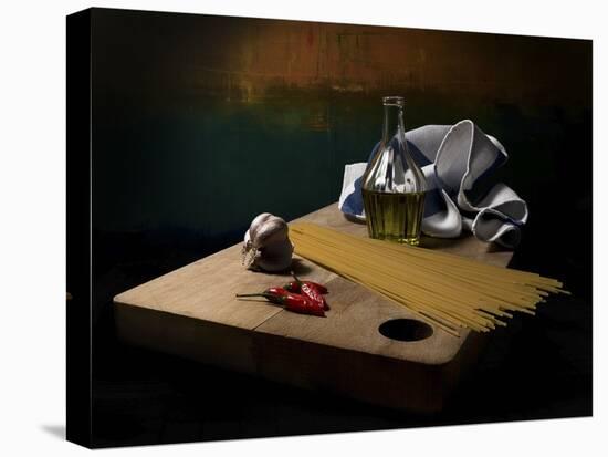 Garlic, Oil And Chilli Remake-Antonio Zoccarato-Stretched Canvas