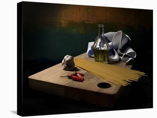 Garlic, Oil And Chilli Remake-Antonio Zoccarato-Stretched Canvas