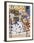 Garlic, Onions and Pimiento Peppers at Market Stall, Bergerac, Dordogne, France-Per Karlsson-Framed Photographic Print