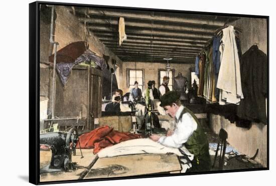 Garment Workers in the Top Rear of a Building in New York City, 1912-null-Framed Stretched Canvas