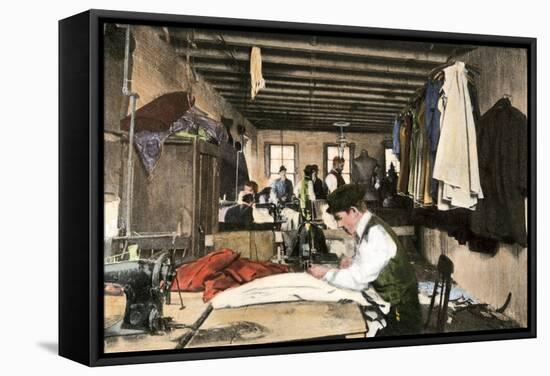 Garment Workers in the Top Rear of a Building in New York City, 1912-null-Framed Stretched Canvas