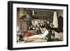 Garment Workers in the Top Rear of a Building in New York City, 1912-null-Framed Premium Giclee Print