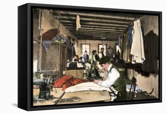 Garment Workers in the Top Rear of a Building in New York City, 1912-null-Framed Stretched Canvas