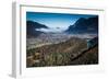 Garmisch-Partenkirchen with Rissersee, Autumn, Aerial Shots, Bavaria, Germany-Frank Fleischmann-Framed Photographic Print