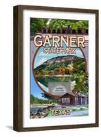 Garner State Park Montage, Texas - Casa Grande-Lantern Press-Framed Art Print