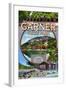 Garner State Park Montage, Texas - Casa Grande-Lantern Press-Framed Art Print