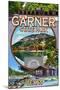 Garner State Park Montage, Texas - Casa Grande-Lantern Press-Mounted Art Print