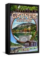 Garner State Park Montage, Texas - Casa Grande-Lantern Press-Framed Stretched Canvas