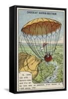 Garnerin Descending from a Balloon by Parachute, 1797-null-Framed Stretched Canvas