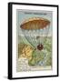 Garnerin Descending from a Balloon by Parachute, 1797-null-Framed Giclee Print