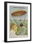 Garnerin Descending from a Balloon by Parachute, 1797-null-Framed Giclee Print
