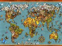 Butterfly Map (Variant 1)-Garry Walton-Art Print