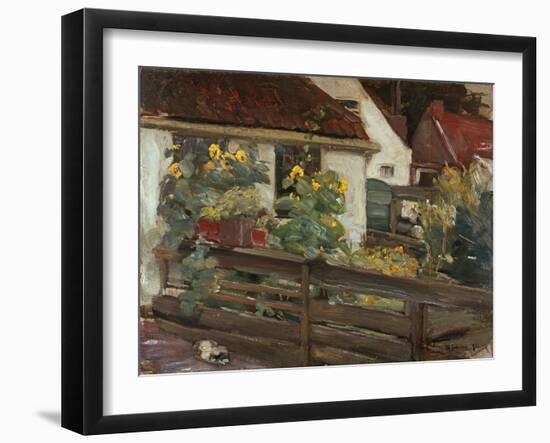 Garten mit Sonnenblumen. 1895-Max Liebermann-Framed Giclee Print