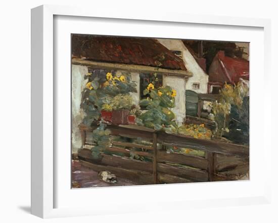 Garten mit Sonnenblumen. 1895-Max Liebermann-Framed Giclee Print