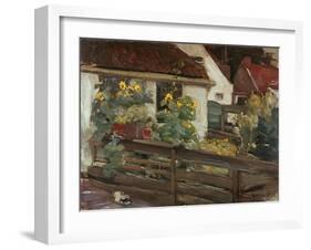 Garten mit Sonnenblumen. 1895-Max Liebermann-Framed Giclee Print