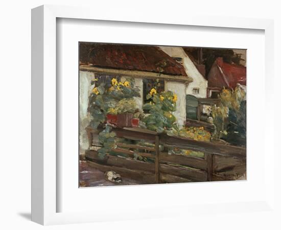 Garten mit Sonnenblumen. 1895-Max Liebermann-Framed Giclee Print