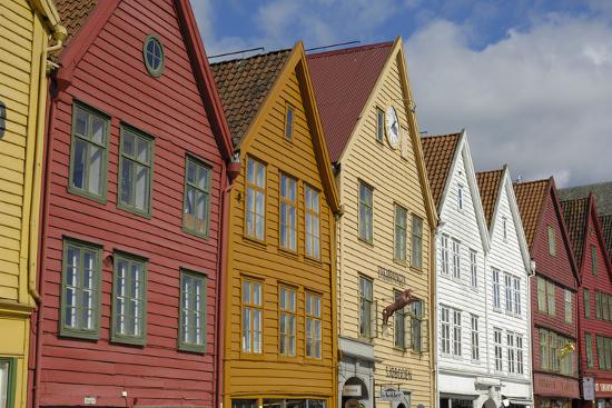 'Wooden Buildings on the Waterfront, Bryggen, Vagen Harbour, UNESCO ...