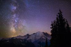 Washington, White River Valley Looking Toward Mt. Rainier on a Starlit Night with the Milky Way-Gary Luhm-Photographic Print
