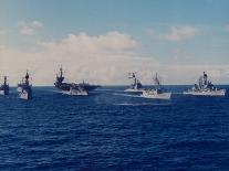 US Battle Group America Led by Aircraft Carrier in Red Sea, Deploying in Desert Shield Gulf Crisis-Gary Rice-Mounted Premium Photographic Print