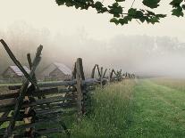 Morning Fog on a Mountain Farm-Gary W. Carter-Framed Stretched Canvas