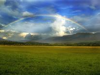 Rainbow Over Valley-Gary W. Carter-Stretched Canvas