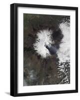 Gas and Ash Stream from Multiple Craters on Sicily's Mount Etna-null-Framed Photographic Print