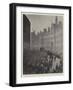 Gas Explosion in the Strand, Funeral Procession of Fireman Sprague Leaving Headquarters-null-Framed Giclee Print