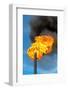 Gas Flaring. Burning of Associated Gas at Oil Production.-Leonid Ikan-Framed Photographic Print