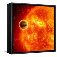 Gas-Giant Exoplanet Transiting Across the Face of Its Star-Stocktrek Images-Framed Stretched Canvas