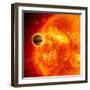 Gas-Giant Exoplanet Transiting Across the Face of Its Star-Stocktrek Images-Framed Premium Photographic Print