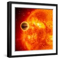 Gas-Giant Exoplanet Transiting Across the Face of Its Star-Stocktrek Images-Framed Premium Photographic Print