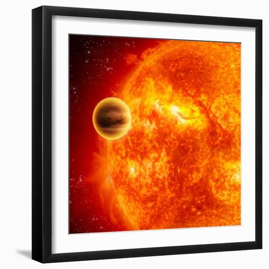 Gas-Giant Exoplanet Transiting Across the Face of Its Star-Stocktrek Images-Framed Premium Photographic Print