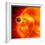 Gas-Giant Exoplanet Transiting Across the Face of Its Star-Stocktrek Images-Framed Premium Photographic Print