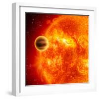 Gas-Giant Exoplanet Transiting Across the Face of Its Star-Stocktrek Images-Framed Photographic Print