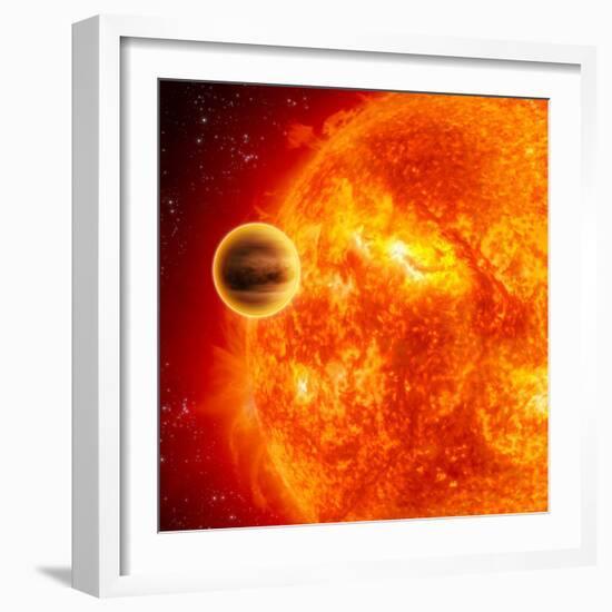 Gas-Giant Exoplanet Transiting Across the Face of Its Star-Stocktrek Images-Framed Photographic Print