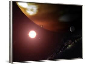 Gas Giant Planet Orbiting the Cool, Red Dwarf Star Gliese 876-Stocktrek Images-Framed Photographic Print