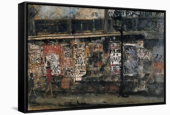 Gas Lamp and Advertisement Posters, Paris-Yuzo Saeki-Framed Stretched Canvas