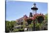 Gas Lamp on a Street, Cape May, New Jersey-George Oze-Stretched Canvas