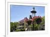 Gas Lamp on a Street, Cape May, New Jersey-George Oze-Framed Photographic Print