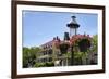 Gas Lamp on a Street, Cape May, New Jersey-George Oze-Framed Photographic Print