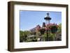 Gas Lamp on a Street, Cape May, New Jersey-George Oze-Framed Photographic Print