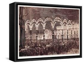 Gas Lighting in Cathedral Square in Milan, 1881, Italy, 19th Century-null-Framed Stretched Canvas