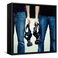 Gas Masks-Cristina-Framed Stretched Canvas