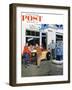 "Gas Money," Saturday Evening Post Cover, March 26, 1960-George Hughes-Framed Giclee Print