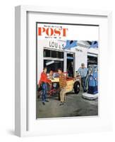 "Gas Money," Saturday Evening Post Cover, March 26, 1960-George Hughes-Framed Giclee Print