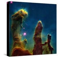 Gas Pillars In the Eagle Nebula-null-Stretched Canvas