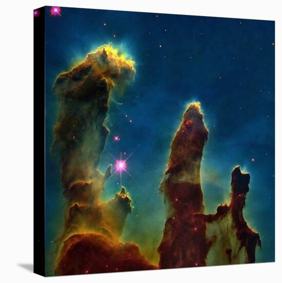 Gas Pillars In the Eagle Nebula-null-Stretched Canvas